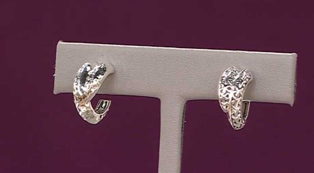 JAI Sterling Silver Heritage Texture Wrap Hoop Earrings, Crane Texture 175$